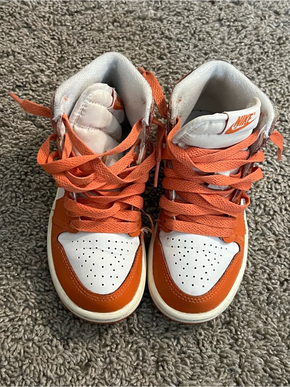 Nike Kids Orange & White High-Top Sneakers